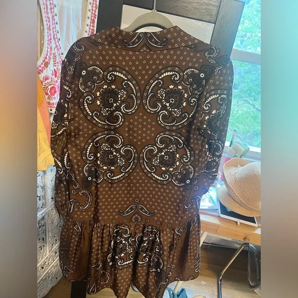 Sandro Brown Paisley dress - Picture 2 of 4